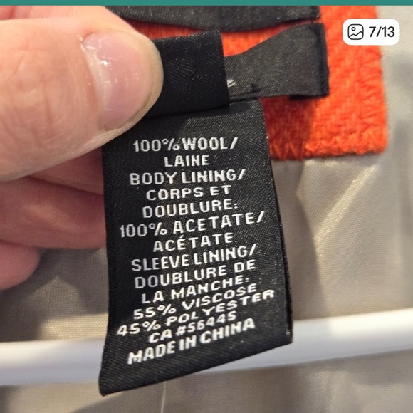 J. Crew Orange Herringbone Hack-ing 100% Wool Blazer Suit Jacket Pumpkin 0 - Picture 3 of 7